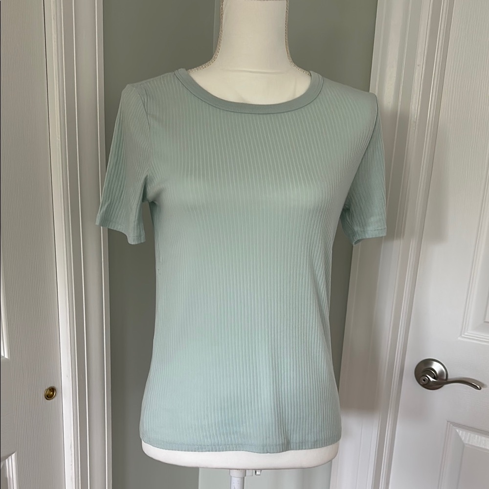 Lucky Brand Green Fitted Short Sleeve Tee